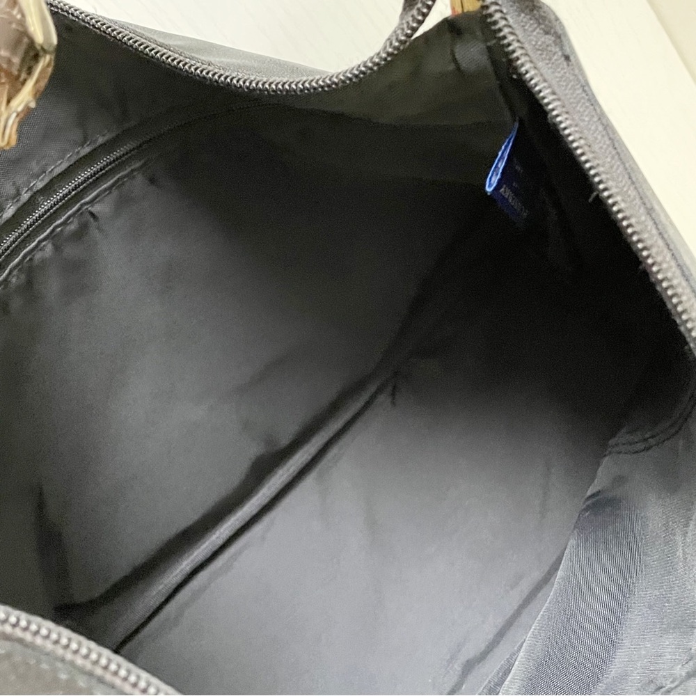 Burberry blue label black nylon tan nova check trim shoulder hobo bag - Picture 8 of 12